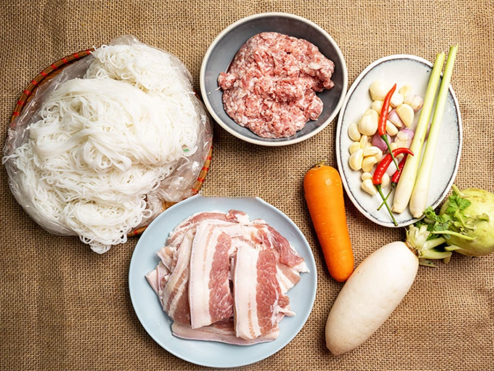Nguyên liệu làm bún chả 