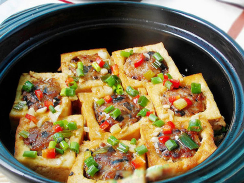 Đậu hủ nhòi thịt chiên nước mắm 