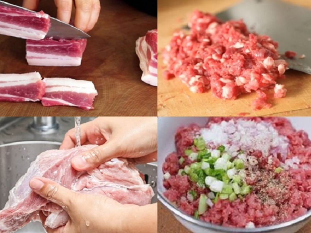 Sơ chế nguyên liệu làm chả